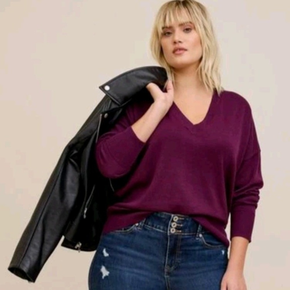 Torrid Love Sick Sweater Women's 3X Purple Knit Lightning Bolt Feminine Edgy NWT